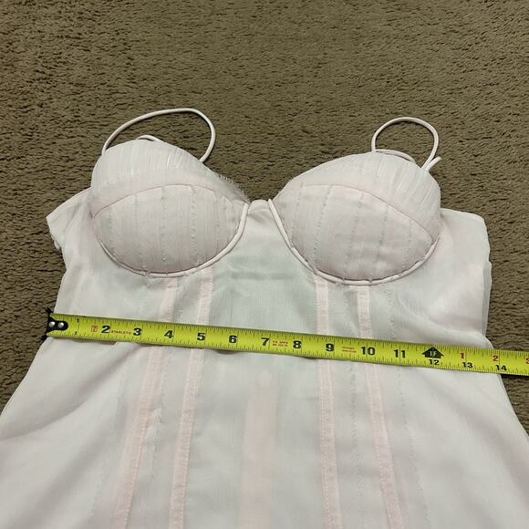 ASOS DESIGN US 6 Petite Cupped Paneled Chiffon Midi Pencil Dress w Cut Out - Picture 6 of 9